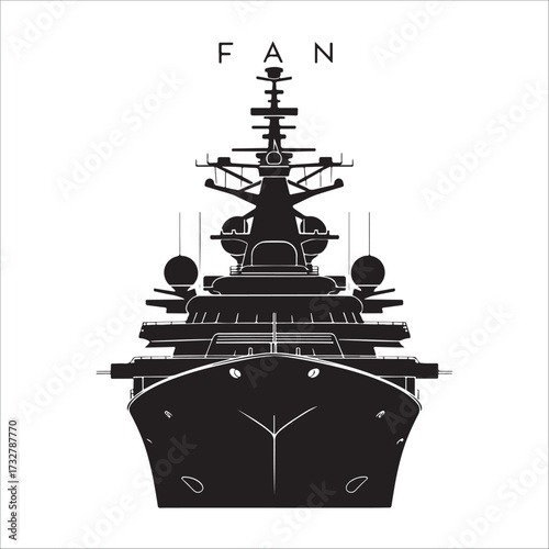 cruise ship silhouette vector Large cargo ship sailing on rough seas