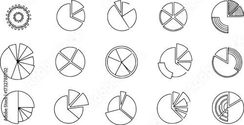 Modern pie chart line icon.