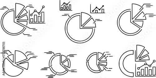 Modern pie chart line icon.