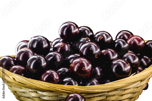 Wallpaper Mural Jaboticaba or jabuticaba is a purplish black-white fruit that can be eaten raw or used to make jams, juices, liqueur or wine. Typical Brazil fruit on white isolated background. Torontodigital.ca