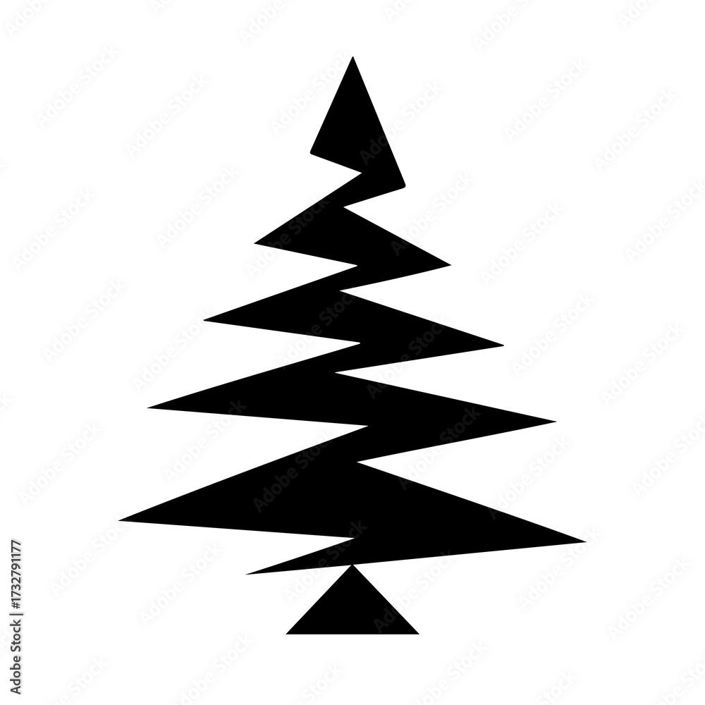 Obraz premium abstract christmas tree with stars on transparent background