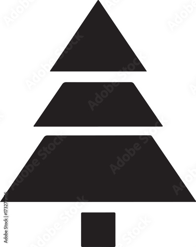 Abstract Christmas tree on transparent background
