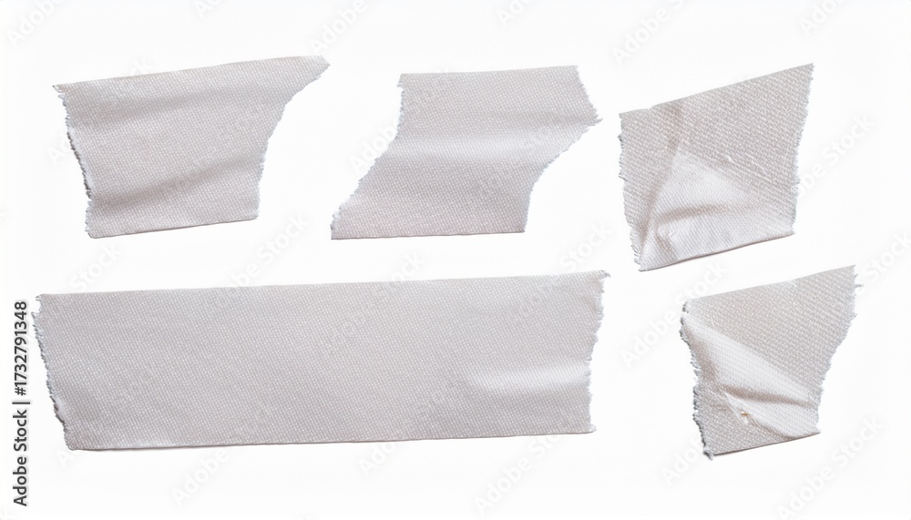 Obraz premium Torn White Tape Pieces Adhesive Strips