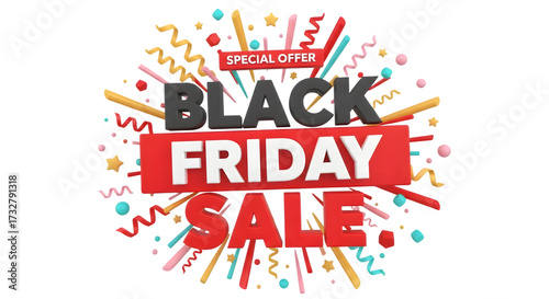 Black friday sale special offer isolated on transparent background
