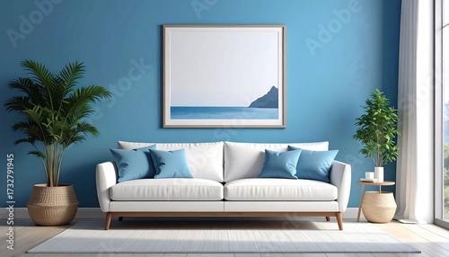 Wallpaper Mural Coastal living room interior Torontodigital.ca