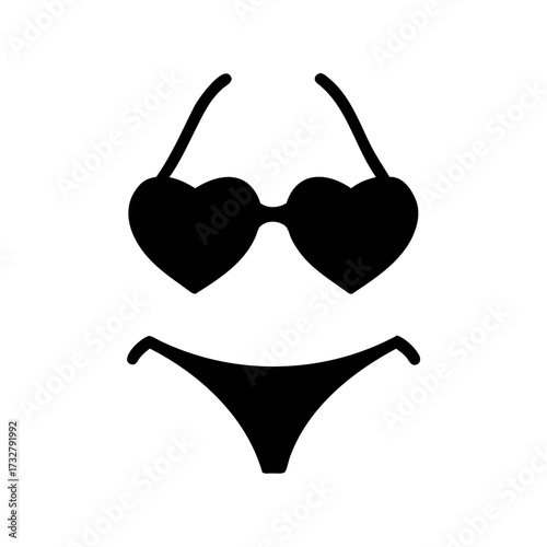 Summer is in the air with heart shaped sunglasses and bikini set