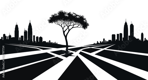 road to the city vector