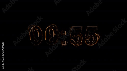 1 minute timer animation, 1 minute countdown timer animation, 1 minute neon time limit.