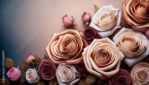 Wallpaper Mural Abstract Beautiful Floral Roses Illustration Torontodigital.ca