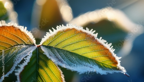Wallpaper Mural Frost On Leaf Torontodigital.ca