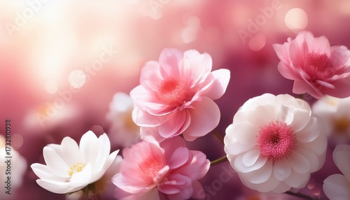 Wallpaper Mural Pink And White Flowers With Soft Focus Torontodigital.ca