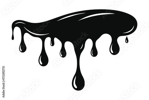 Dripping black paint with glossy highlights makes an eye catching artistic statement