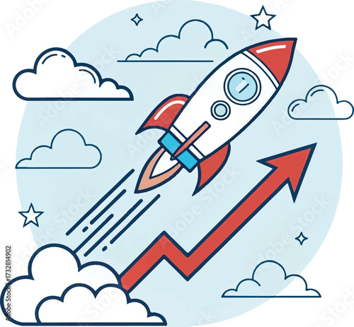 rocket in the sky