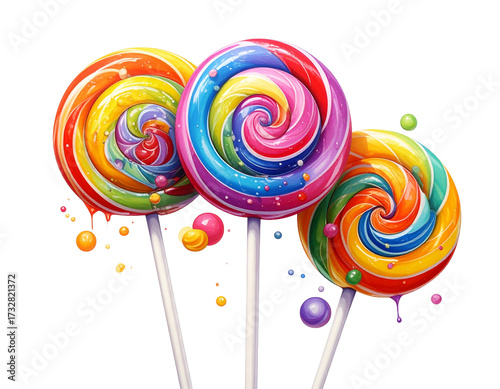 colorful lollipop isolated on white background