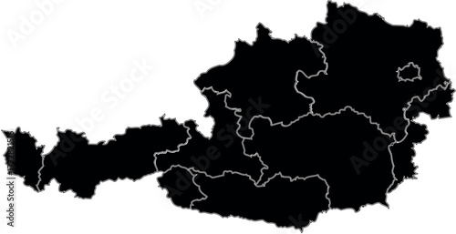 Simple map of Austria on white background  