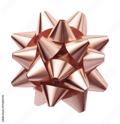 PNG Shiny metallic rose gold bow