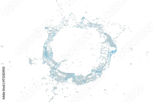 Circular Water Splash with Fine Droplets liquid fluid isolated on a transparent background
