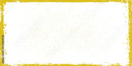 The vintage yellow grunge frame and background has an aged paper texture and a brown antique border design