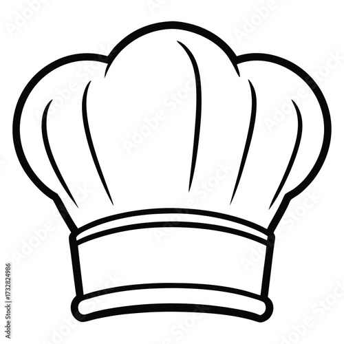 Simple outline of a chef's hat with a rounded top and base