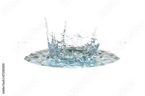 Water Crown Splash Formation With Ripples liquid fluid isolated on a transparent background