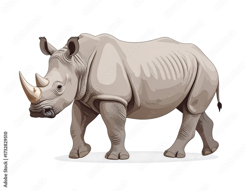 Fototapeta premium Detailed illustration of a rhinoceros