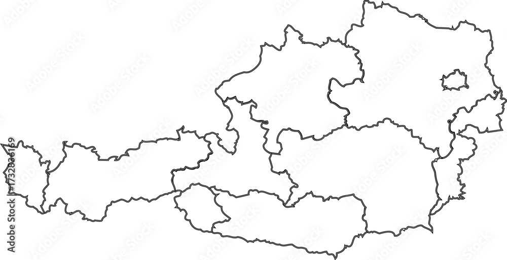Obraz premium Outline map of austria vector illustration 