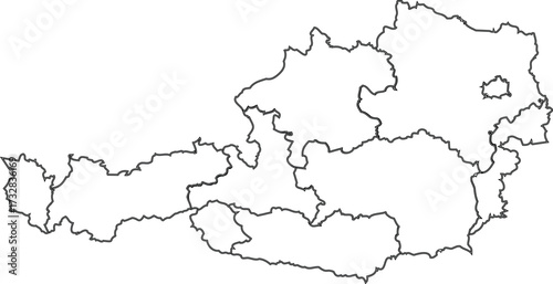 Outline map of austria vector illustration 