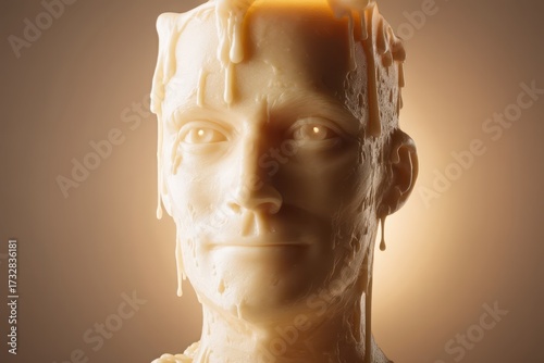 A life-sized human bust is ...