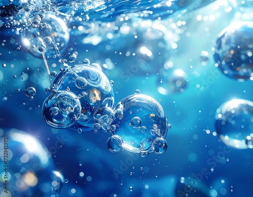 Wallpaper Mural みずみずしい分子カプセルが浮遊する背景 ジェネレーティブAI Torontodigital.ca