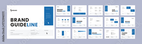 Professional Brand Identity Guideline Template - Business Identity for Real Estate, Corporate, Medical, Industrial, and Creative Agencies. Creative Logo Strategy Guideline Book Layout