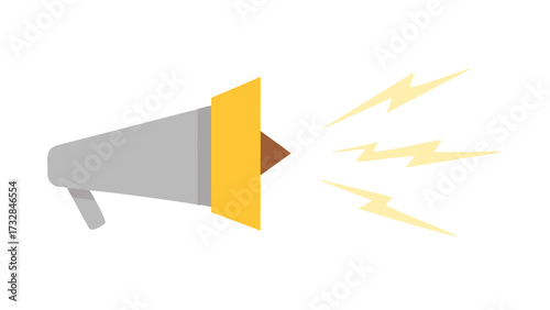 Loudspeaker announcement megaphone communication marketing promotion bullhorn voice message attention public speech