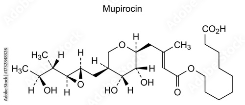 Chemical structure of mupirocin, drug substance