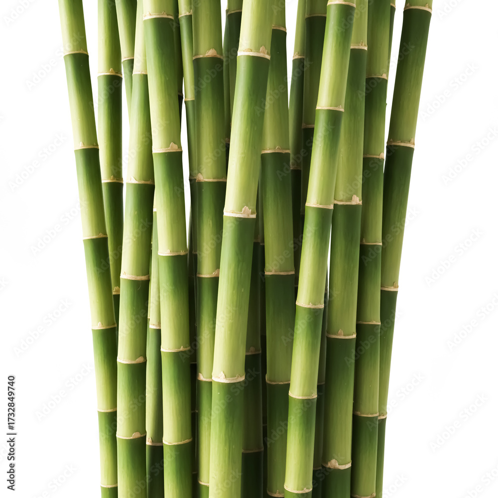 Fototapeta premium Zen Growth: Vibrant Green Bamboo Shoots on White