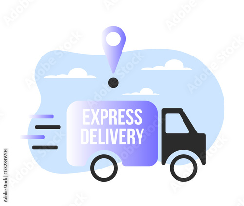 Delivery icon. Fast delivery. Free delivery. Home delivery truck. Vector illustration