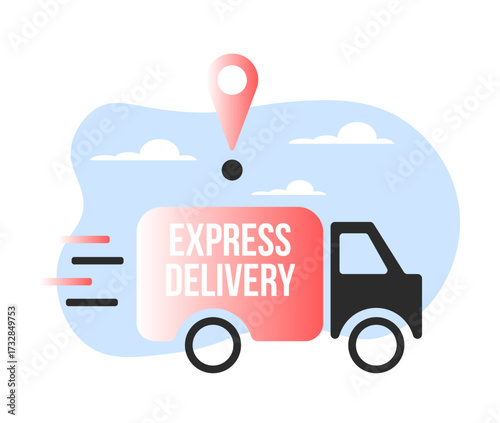 Delivery icon. Fast delivery. Free delivery. Home delivery truck. Vector illustration
