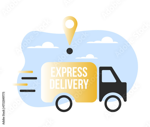 Delivery icon. Fast delivery. Free delivery. Home delivery truck. Vector illustration