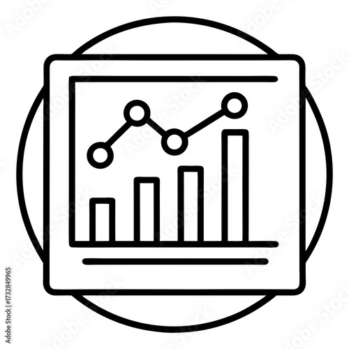 A dashboard icon in a clean line style for monitoring business KPIs vector illustration