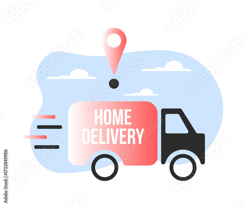 Delivery icon. Fast delivery. Free delivery. Home delivery truck. Vector illustration