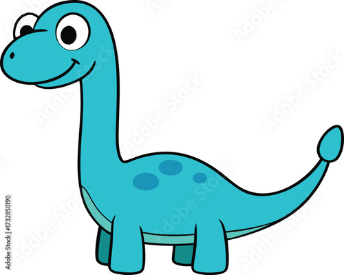 A cartoon blue dinosaur grinning widely, exuding a joyful and playful demeanor in a colorful illustration.
