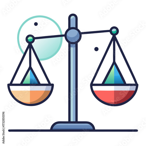 An income versus expenses scale icon showing financial balance vector illustration