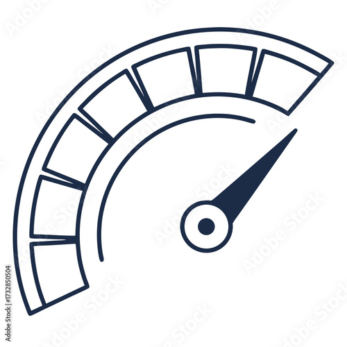 A business KPI gauge meter icon for performance tracking vector illustration