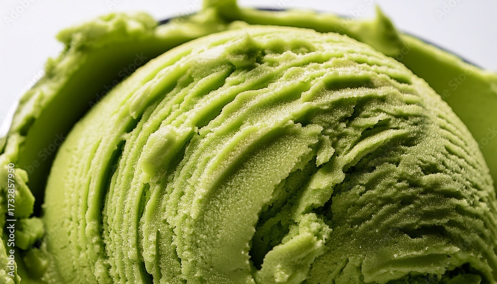 Obraz premium Creamy Matcha Soft Serve Close Up Texture Detail Close Up Food
