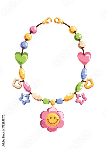 Handcraft beaded necklace colorful design