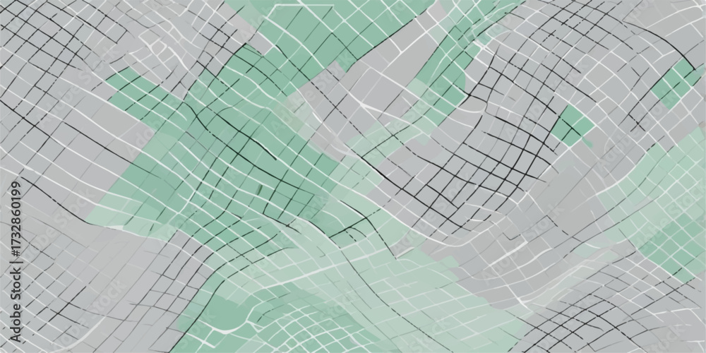 Fototapeta premium An abstract green background with lines forming a pattern for technology and business design concepts