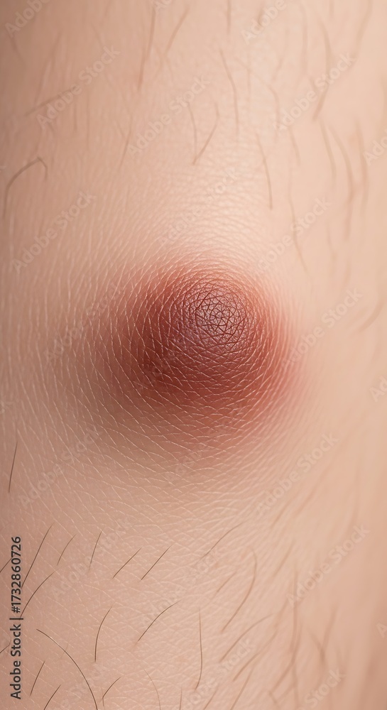 Fototapeta premium Skin Lesion on Thigh.