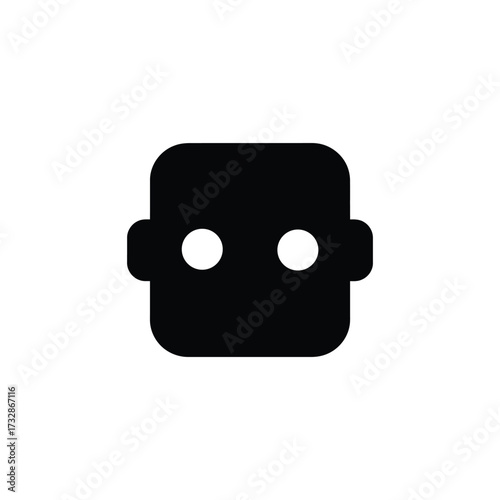 Vector art of black simple robot face icon