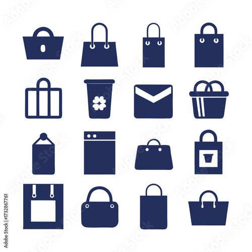 Collection of shopping bag and miscellaneous icons design
