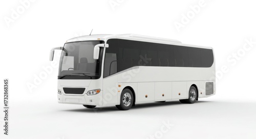 Wallpaper Mural Modern white tour bus isolated on plain backdrop. Torontodigital.ca