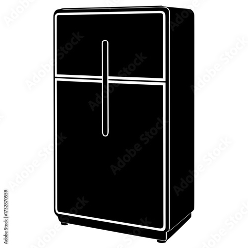 retro refrigerator isolated on white