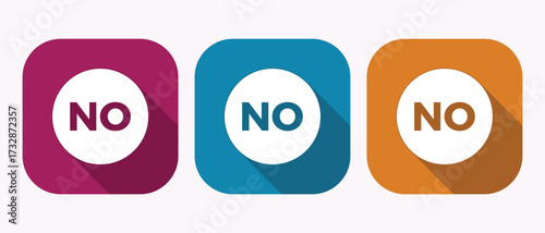 Colorful No Symbol Icons Representing Denial and Rejection in Various Contexts